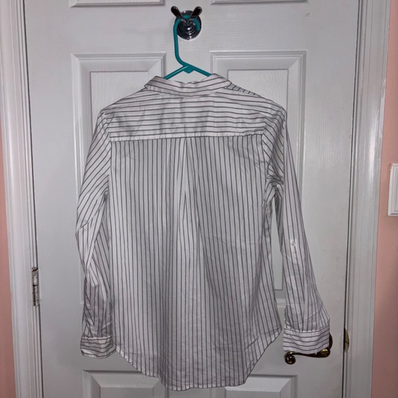 🤍 Apt. 9 White Pinstripe Button-Down Shirt | Size S - Picture 2 of 3